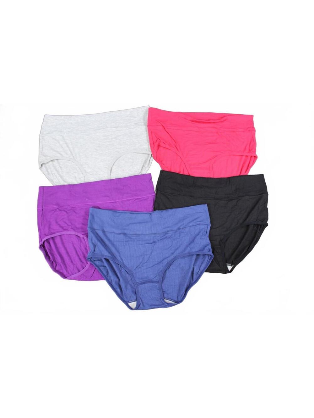 Women's Multicolor Cotton Brief Underwear 5-Pack XL/XXL